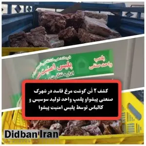 کشف ۲ تُن گوشت مرغ فاسد در کارگاه تولید سوسیس و کالباس پیشوا