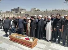 پیکر همسر رسول منتجب نیا تشییع شد+تصویر