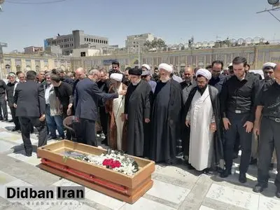 پیکر همسر رسول منتجب نیا تشییع شد+تصویر