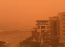 تصاویر آخرالزمانی از توفان  قم +فیلم