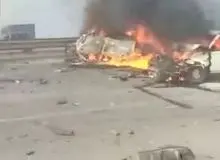 جزئیات تصادف زنجیره‌ای ۵۰ خودرو در محور بهبهان - رامهرمز / FILM