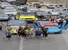 جنجال بسته‌شدن جاده فیروزکوه با چند خودروی لاکچری