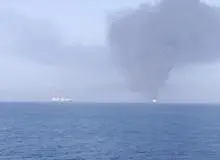  نخستین فیلم  از انفجارهای صورت گرفته در نفتکش ها در دریای عمان