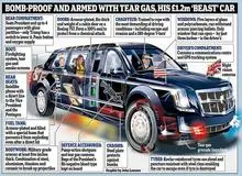 مشخصات فنی ماشین ۱.۵میلیون پوندی ضدگلوله ترامپ