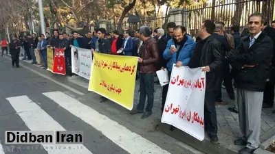 برخی پیمانکاران شهرداری تهران تجمع کردند
