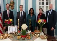 وزیر خارجه آمریکا در کنار سفره هفت‎‌سین