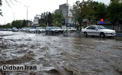 بارش شدید باران و آبگرفتگی معابر شیراز+فیلم 