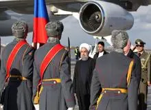 استقبال رسمی پوتین از روحانی در کاخ کرملین /تهران و مسکو 14 سند همکاری امضا کردند