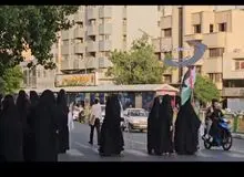 تجمع نیروهای انقلاب در مقابل دانشگاه تهران در حمایت از لایحه حجاب+فیلم 