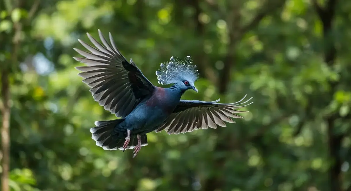بزرگ‌ترین کبوتر جهان با تاجی باشکوه / ملکه پرندگان که چشم‌ها را خیره می‌کند/ عکس