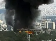 ساختمان شیشه‌ای جام‌جم دوباره آتش گرفت