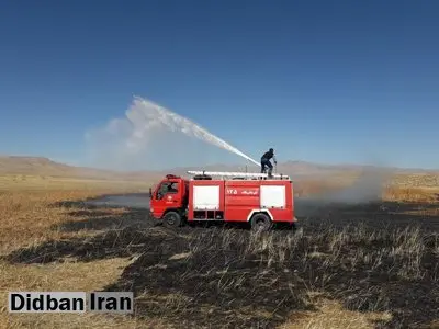 در پی مانور سپاه ۶ هکتار از تالاب دریاچه ارومیه آتش گرفت