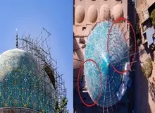 میراث فرهنگی: چین‌خوردگی‌های مسجد امام اصفهان درحال افزایش است / داربست‌ها همچنان دور گنبد باقی می‌مانند