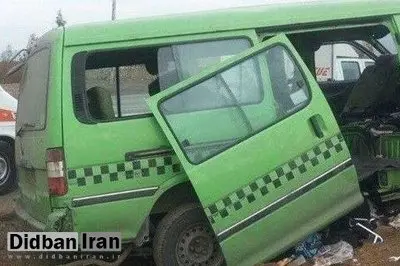 مصدومیت ۱۳ نفر بر اثر واژگونی ون زائران اربعین