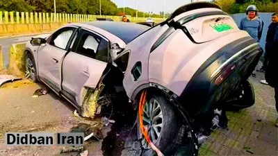 خودروی چینی در تصادفی عجیب از وسط نصف شد!+عکس