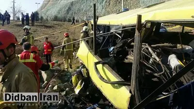 گزارش تصویری دیدبان پلاس از واژگونی مرگبار اتوبوس دانشجویان دانشگاه آزاد