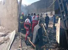 تصاویری از سقوط بالگرد ارتش در میدان میوه و تره بار درچه