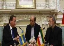 لاریجانی در دیدار نخست وزیر سوئد؛ راه حل بحران سوریه و یمن نظامی نیست