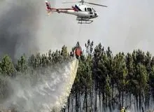 اعزام بالگرد هوافضای سپاه برای مهار آتش سوزی در جنگل‌های مریوان