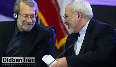 لاریجانی به دیدار ظریف در وزارتخارجه رفت /حمایت از وزیرخارجه بعد از تحریم از سوی آمریکا+ تصویر