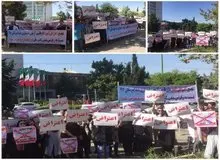 تجمع داوطلبان آزمون دستیاری دندانپزشکی مقابل وزارت بهداشت