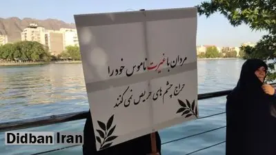 ببینید/تجمع چند نفره با موضوع حجاب در خرم آباد/ مردان «ناموس» خودشان را حراج نکنند/ تصاویر