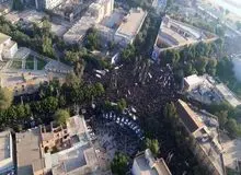 پیکر سردار سلیمانی بر دوش مردم خوزستان قرار گرفت+ تصاویر