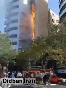 آتش سوزی در برج زمرد در بلوار ۲۹ بهمن تبریز+فیلم