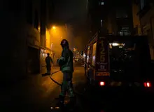 آتش‌سوزی انبار لوازم یکبار مصرف در منیریه
