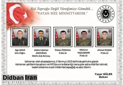 مرگ ۱۲ نظامی ترکیهای در پی مسمومیت با گاز متان در شمال عراق