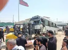 تصادف مینی‌بوس حامل زائران ایرانی در محور نجف به کربلا/ ۱۶ نفر مصدوم شدند