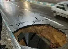 فرونشست زیرگذر میدان امام حسین (ع) در یزد +عکس