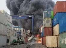 دامپزشکی: در حادثه بندر شهید رجایی ۲ کانتینر گوشت، ۱۷ کانتینر ماهی و ۲۳ کانتینر گوشت گوساله و پای مرغ از بین رفت