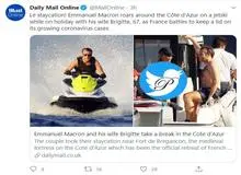 
تعطیلات تابستانی رئیس جمهور فرانسه و همسر 67 ساله‌اش + توئیتر