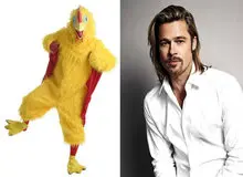 وقتی برات پیت  برای گذران زندگی لباس مرغ پوشید!