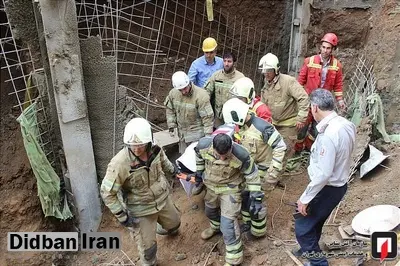 آوار مرگ بر سر 4 کارگر ساختمانی در نیاوران (عکس)
