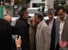 محمود احمدی‌نژاد در مراسم چهلم مادر مشایی+ تصاویر