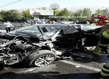 تصادف شدید تویوتا با گاردیل در اتوبان چمران+ تصاویر 