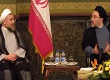 تکذیب رد و بدل شدن جملات تند بین روحانی و سید محمد خاتمی
