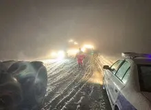 کولاک برف در گردنه‌های برفگیر چهارمحال و بختیاری
