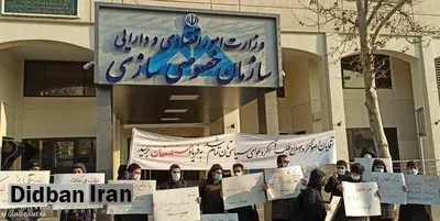 تجمع دانشجویان مقابل سازمان خصوصی سازی/ با خلع ید اسدبیگی به داد کارگران برسید!