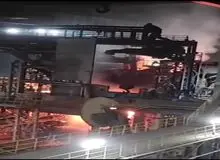 لحظه انفجار کوره ذوب فولاد ارفع ‎اردکان یزد+فیلم 