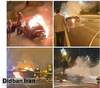 خودروی شیائومی در آتش سوخت /عکس