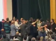 تشنج و درگیری در انتخابات نظام مهندسی استان البرز+فیلم 