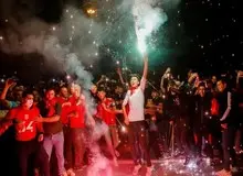 شادی خیابانی هواداران تراکتور پس از قهرمانی در سوپرجام