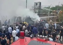 آتش‌سوزی یک انبار لاستیک در شهریار 