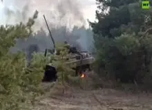 تلویزیون RT روسیه: دو نفربر متجاوز اوکراینی را منهدم کردیم/ FILM