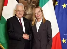 استقبال گرم جورجیا ملونی از محمود عباس + فیلم