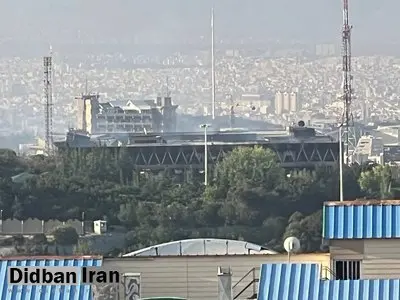 تصویر ساختمان شیشهای صداوسیما پس از مهار آتشسوزی