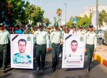 
تشییع پیکر ۲ شهید نیروی انتظامی در بندرعباس